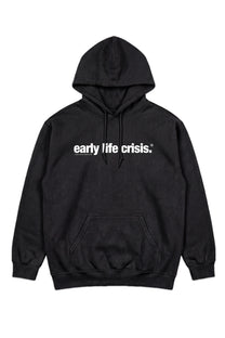 BLACK WORDMARK HOODED SWEATSHIRT