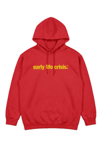 RED WORDMARK HOODED SWEATSHIRT