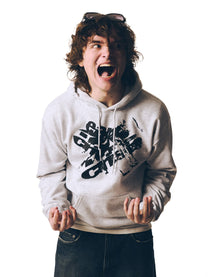 GREY PAINTER HOODED SWEATSHIRT